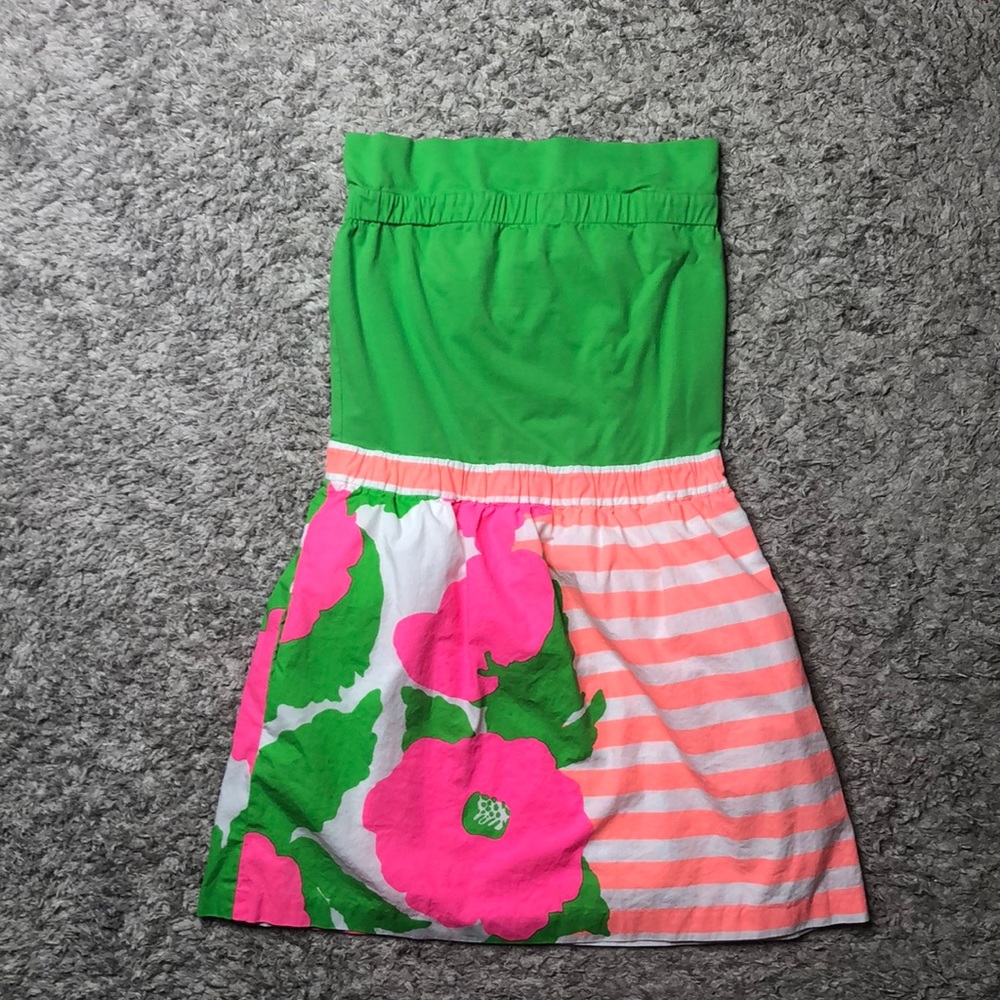 Lilly Pulitzer Green and Pink Floral Mini Dress
